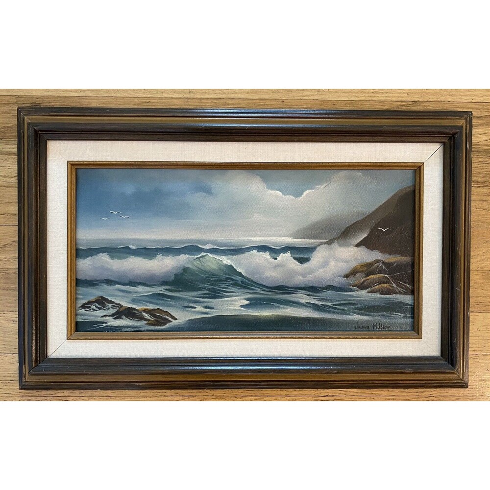 Vintage Original “Misty Morning”  oil painting By June Miller Original 21”x13”